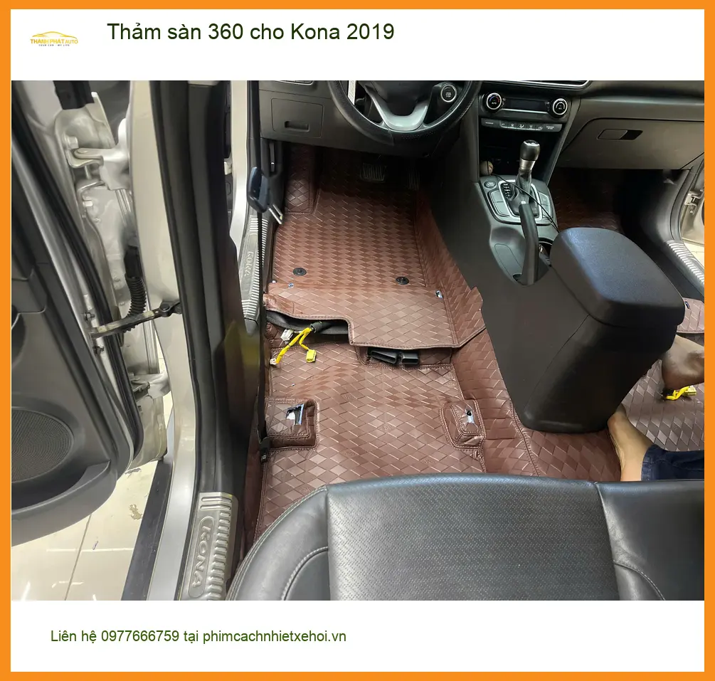 Anh Khải lắp thảm sàn 360 cho Kona 2019 tại Quận 10 để nội thất luôn sạch đẹp ảnh thực tế 5