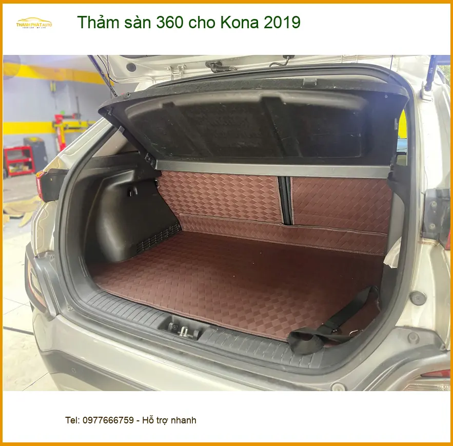 Anh Kiệt lắp thảm sàn 360 cho Kona 2019 Quận 3 vì thảm cũ đã sờn rách ảnh thực tế 3
