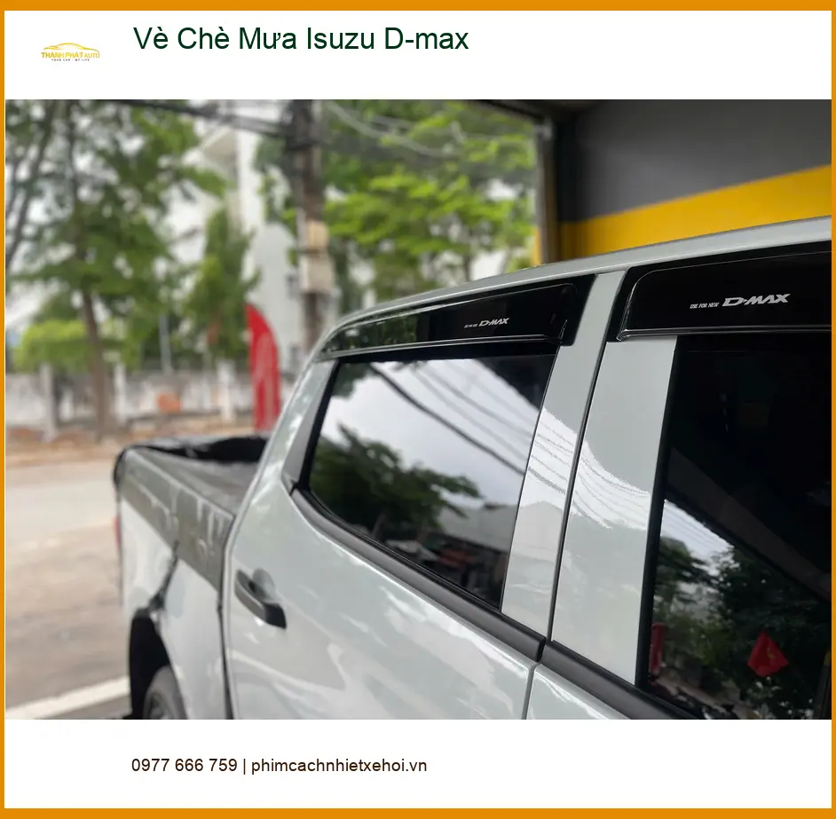 Anh Khải lắp Vè Che Mưa Isuzu D-max tại Quận 5 để tránh mưa hắt vào xe ảnh thực tế 2