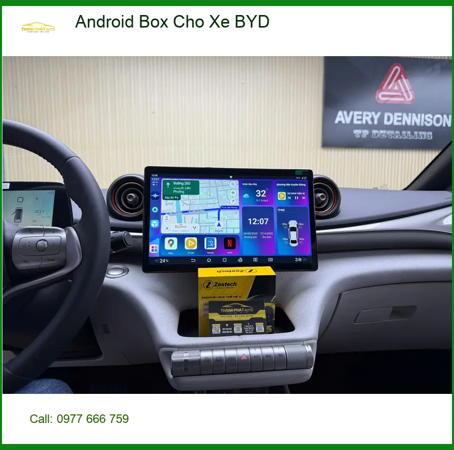 Chị Thảo lắp Android Box chính hãng cho BYD Dolphin tại Nhà Bè