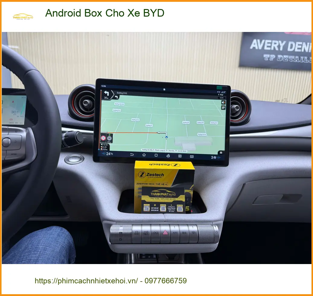 Chị Thảo lắp Android Box chính hãng cho BYD Dolphin tại Nhà Bè ảnh thực tế 2