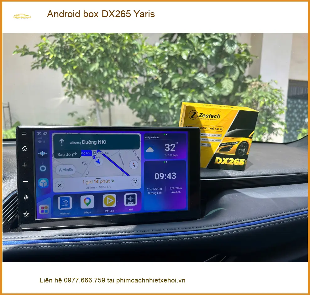 Anh Khang lắp Android box DX265 cho Yaris ở Quận 6 để xem bản đồ tiện hơn