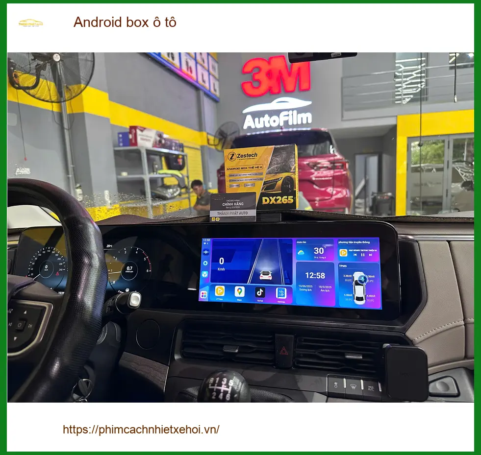 Anh Minh lắp Android box ô tô cho Hyundai SantaFe tại Quận 3 để xem giải trí trên xe ảnh thực tế 2