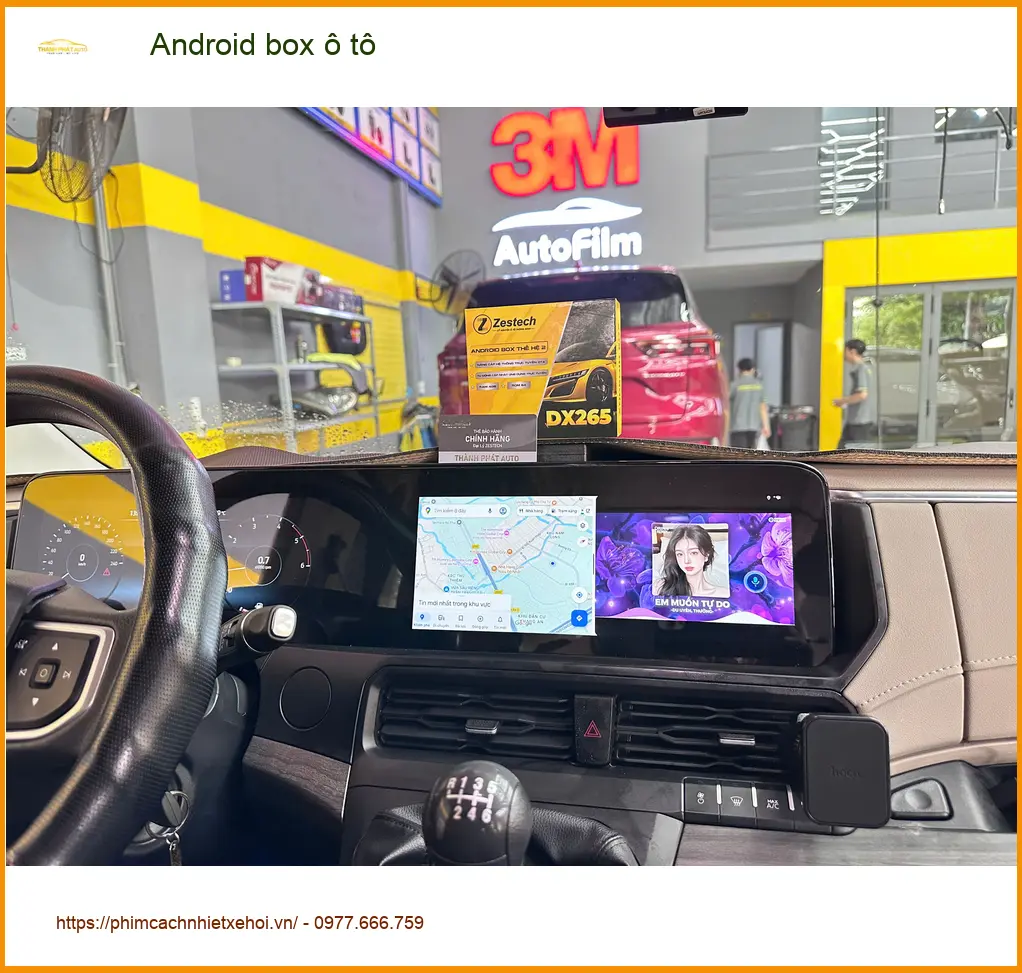 Anh Minh lắp Android box ô tô cho Hyundai SantaFe tại Quận 3 để xem giải trí trên xe ảnh thực tế 3
