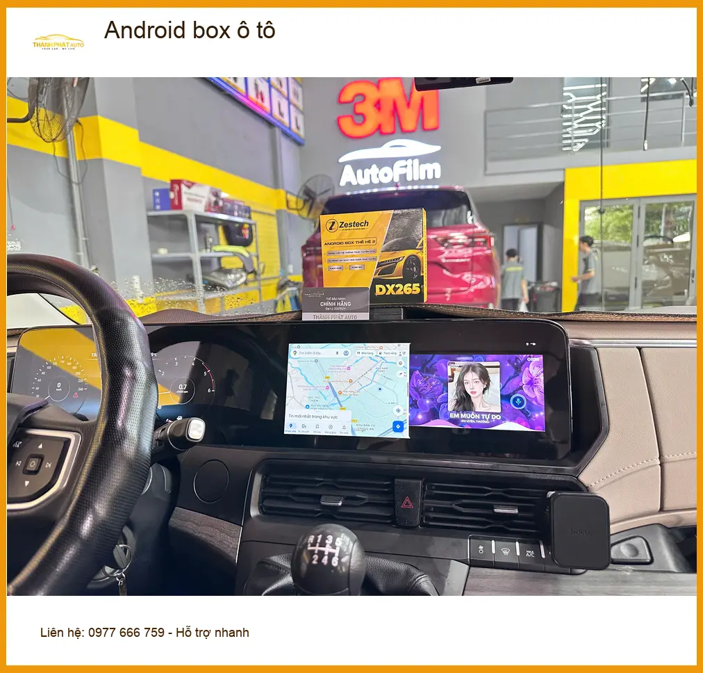 Chị Thùy lắp Android box ô tô Hyundai Accent tại Quận Tân Bình để xem YouTube