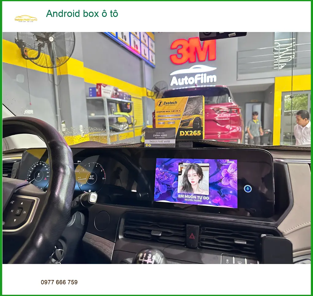 Chị Thùy lắp Android box ô tô Hyundai Accent tại Quận Tân Bình để xem YouTube ảnh thực tế 4