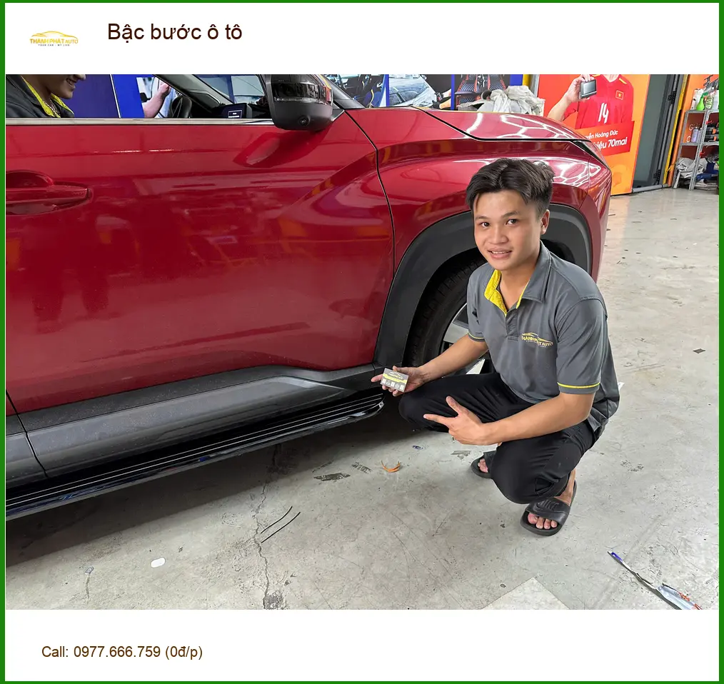 Chị Thảo lắp bậc bước ô tô cho Hyundai Creta tại Nhà Bè để gia đình dễ dàng lên xuống ảnh thực tế 4