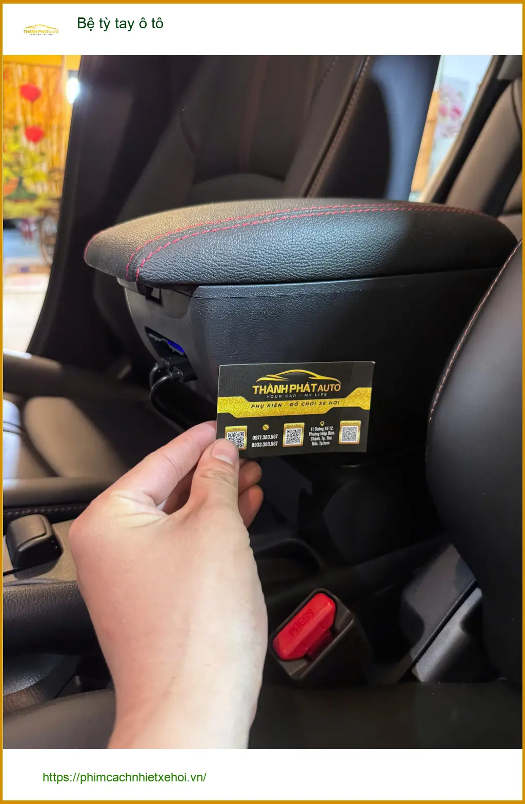Anh Huy lắp bệ tỳ tay ô tô cho Hyundai Accent tại Quận 8 đỡ mỏi tay ảnh thực tế 2