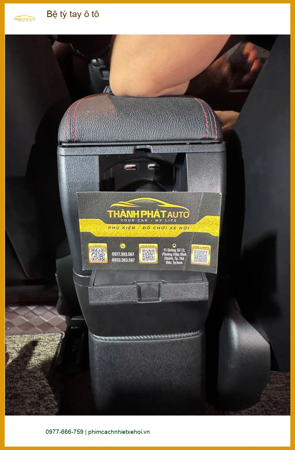 Anh Huy lắp bệ tỳ tay ô tô cho Hyundai Accent tại Quận 8 đỡ mỏi tay ảnh thực tế 3