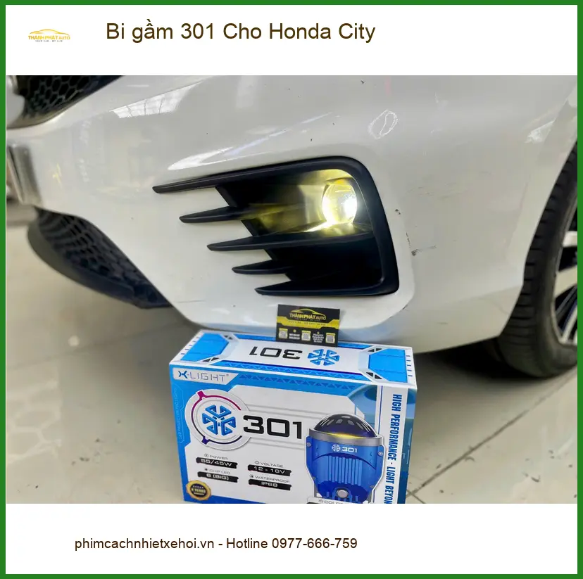 Anh Khải độ bi gầm 301 cho Honda City ở Hóc Môn để cải thiện tầm nhìn ban đêm