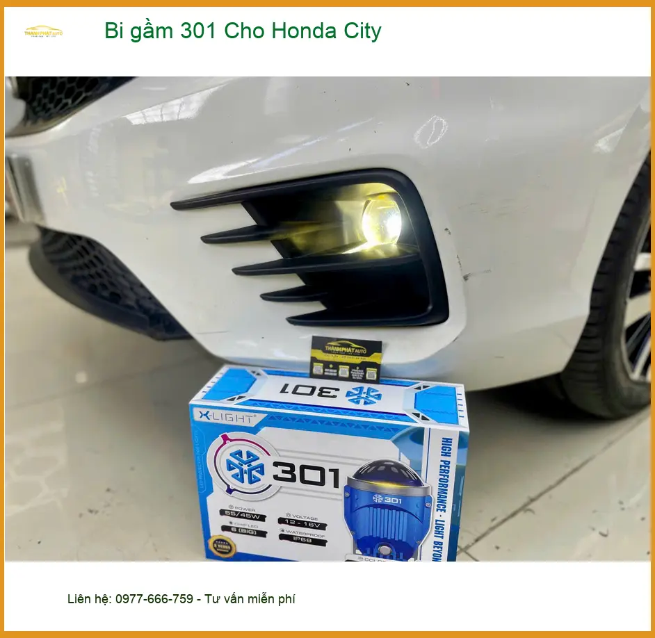 Anh Kiên lắp bi gầm 301 cho Honda City Quận 9 vì đèn xe yếu khi đi đêm qua cầu ảnh thực tế 2
