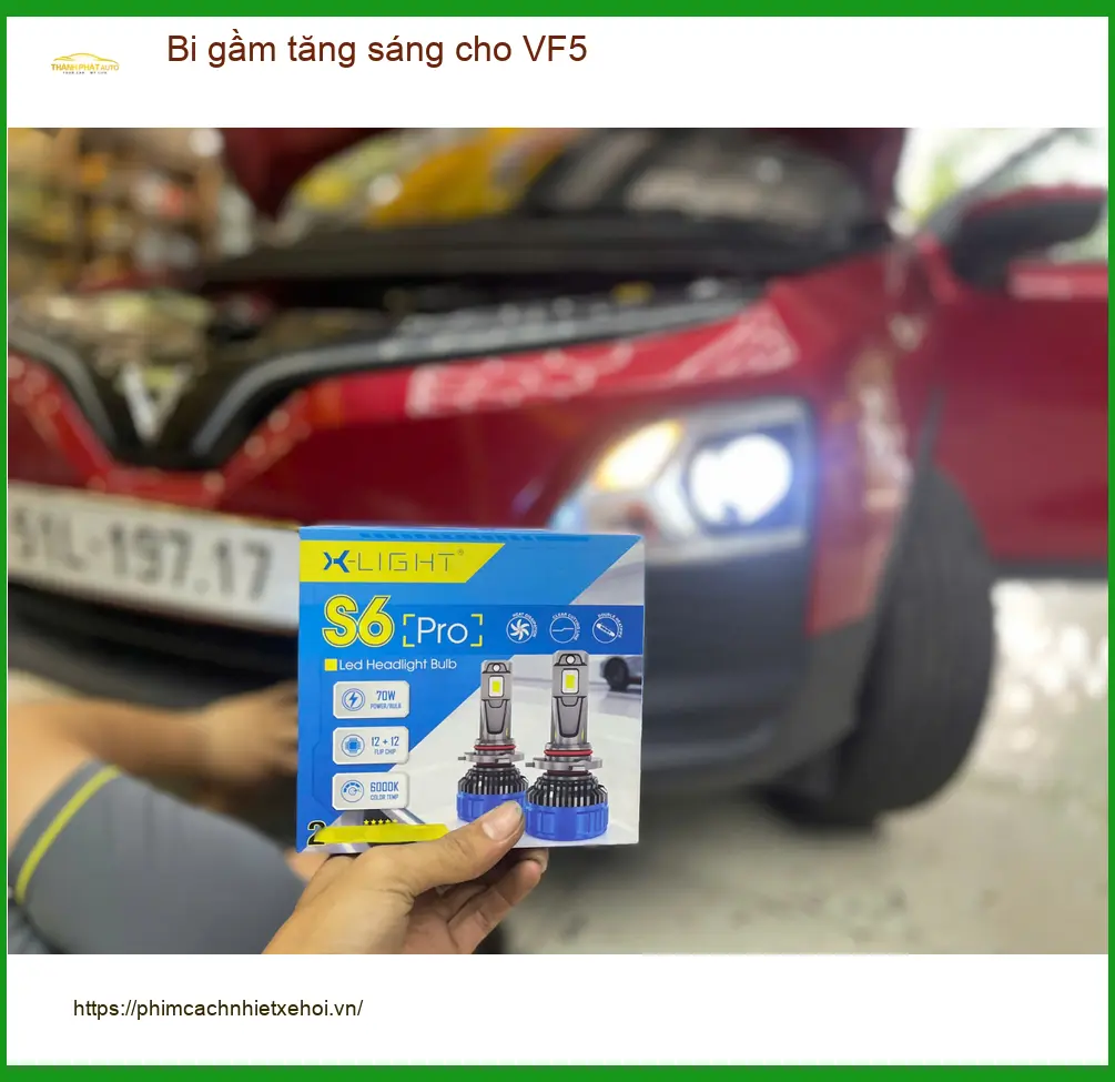 Anh Tuấn Kiệt nâng cấp bi gầm tăng sáng cho VF5 tại Quận Huyện Nhà Bè do đèn zin không đủ sáng