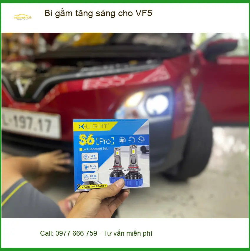 Anh Tuấn Kiệt nâng cấp bi gầm tăng sáng cho VF5 tại Quận Huyện Nhà Bè do đèn zin không đủ sáng ảnh thực tế 4