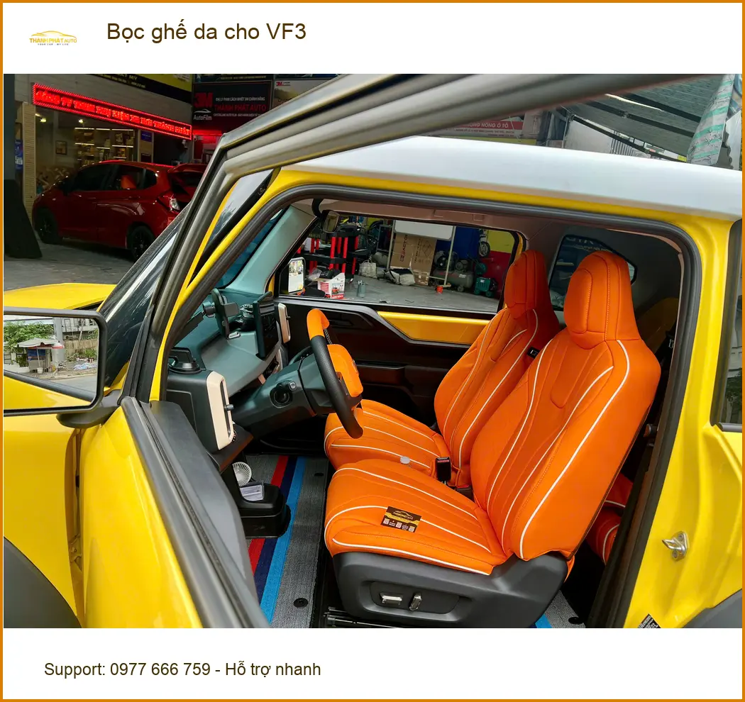 Anh Quang bọc ghế da VinFast VF3 tại Quận Tân Bình để xe sạch đẹp
