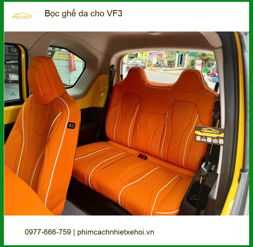 Anh Quang bọc ghế da VinFast VF3 tại Quận Tân Bình để xe sạch đẹp ảnh thực tế 3