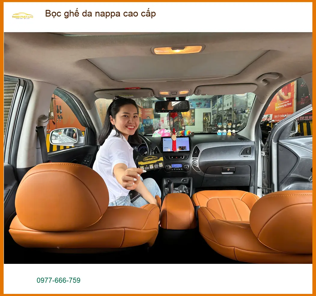 Chị Thảo bọc ghế da Nappa cao cấp VinFast Lux A2.0 tại Bình Chánh ảnh thực tế 3
