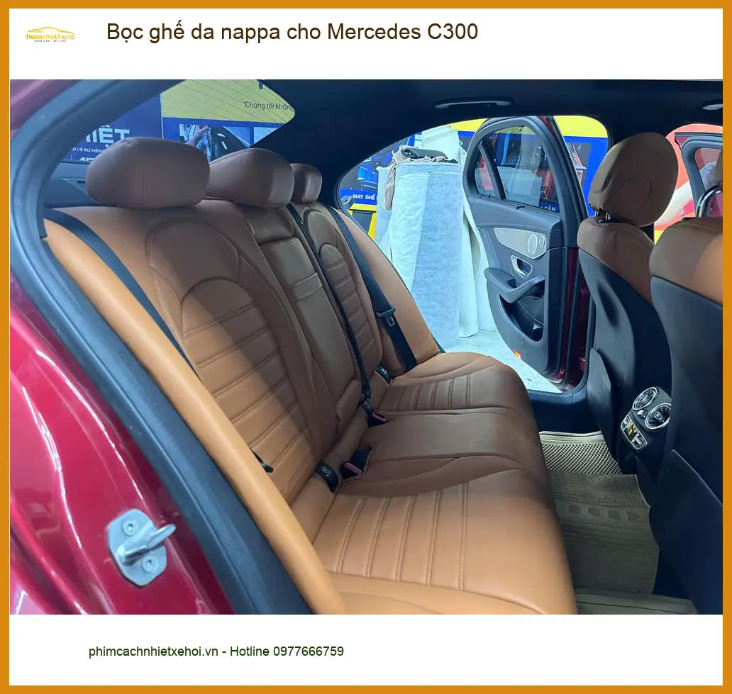 Anh Hoàng Minh bọc ghế da Nappa cho Mercedes C300 tại Hóc Môn để nội thất thêm đẳng cấp ảnh thực tế 3