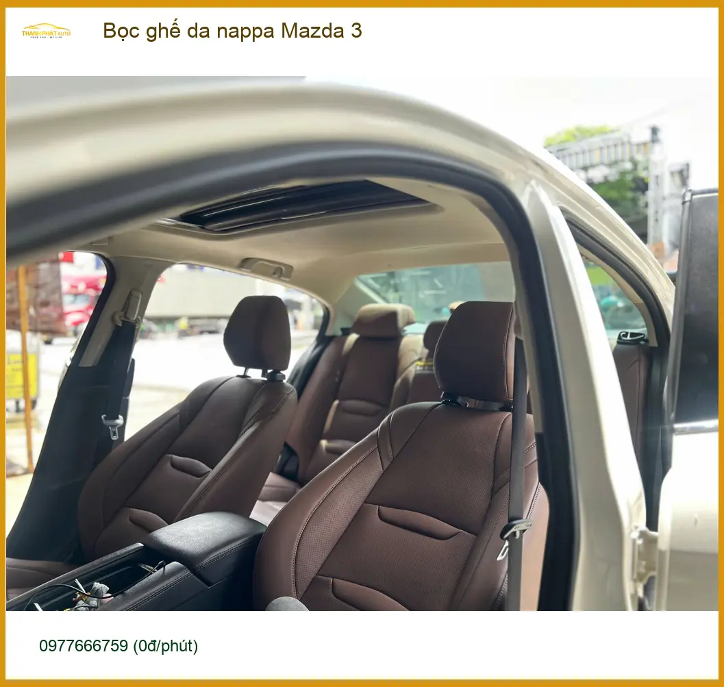 Anh Trọng bọc ghế da nappa Mazda 3 tại Hóc Môn cho nội thất đẳng cấp