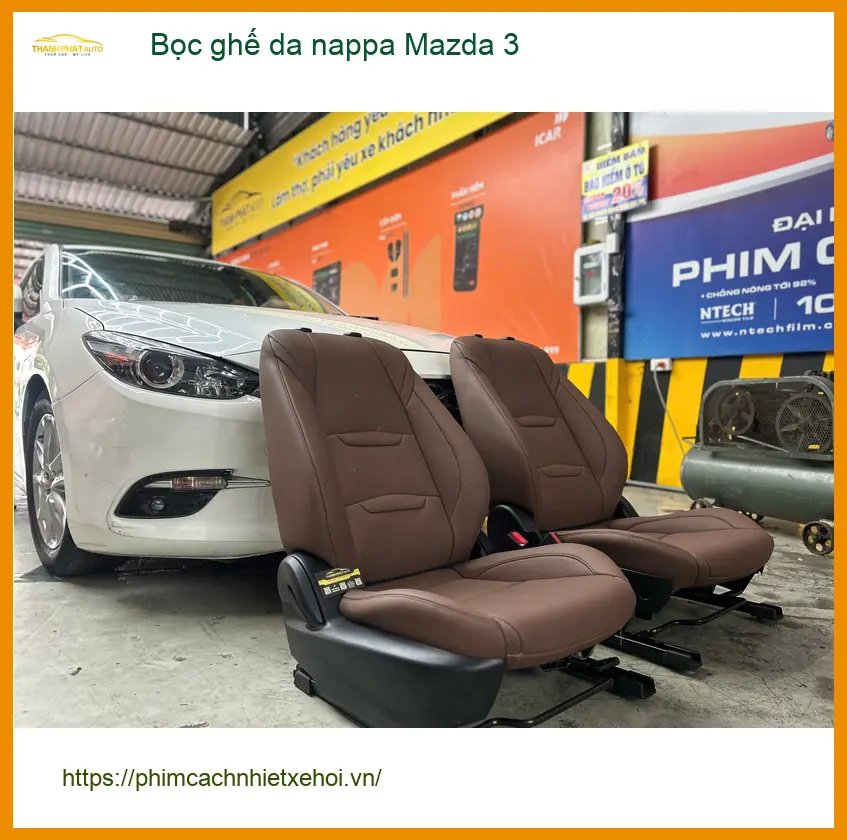 Anh Trọng bọc ghế da nappa Mazda 3 tại Hóc Môn cho nội thất đẳng cấp ảnh thực tế 4