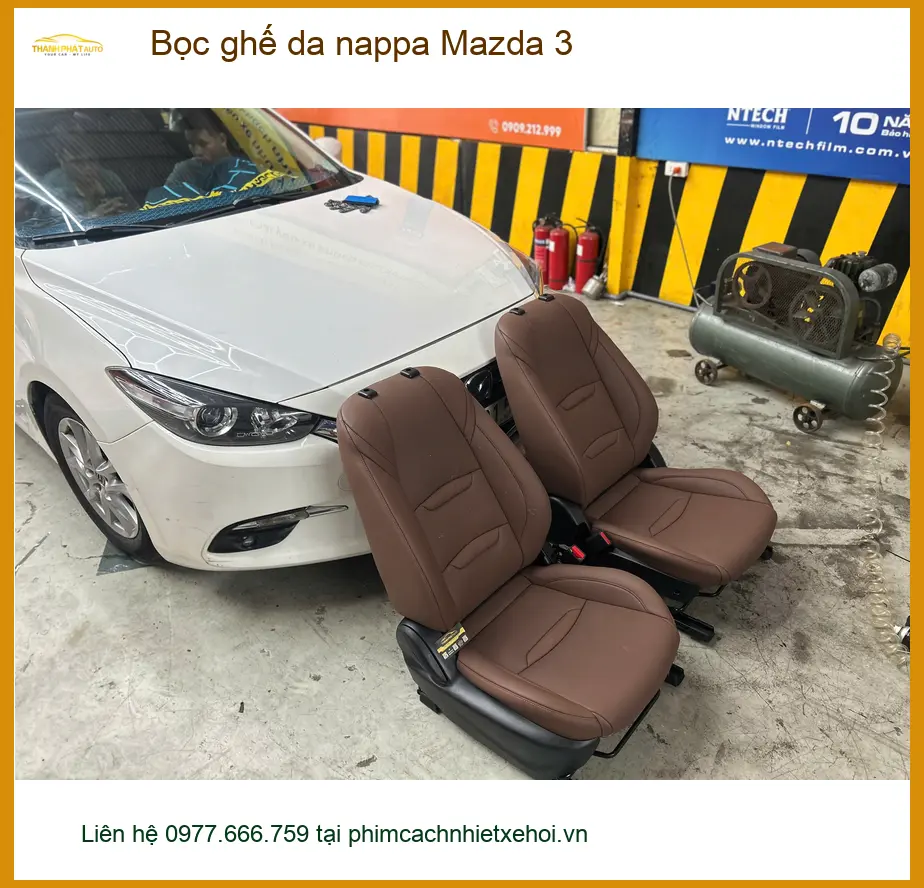 Anh Trọng bọc ghế da nappa Mazda 3 tại Hóc Môn cho nội thất đẳng cấp ảnh thực tế 5