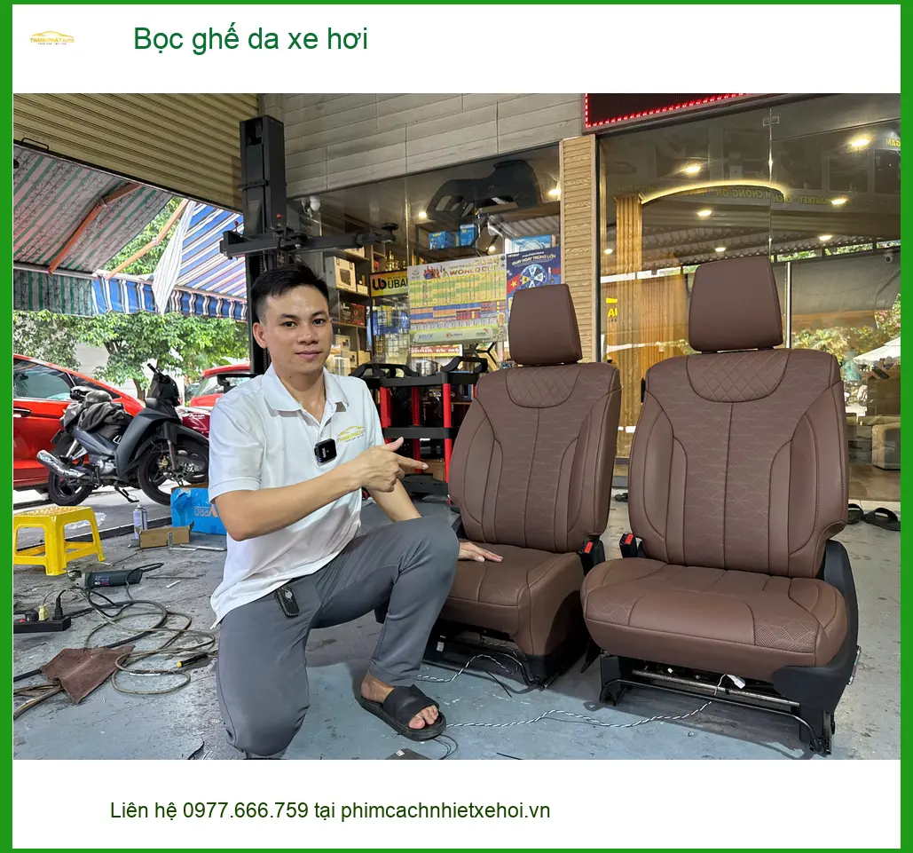 Ông Lộc bọc ghế da xe hơi Hyundai Accent tại Quận 5 để nâng tầm không gian xe ảnh thực tế 2