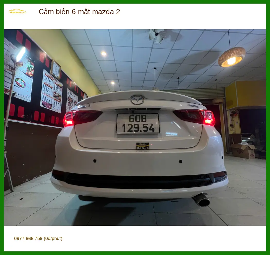 Chị Mai Hương lắp cảm biến 6 mắt Mazda 2 Quận Bình Thạnh để lùi xe an toàn hơn ảnh thực tế 2
