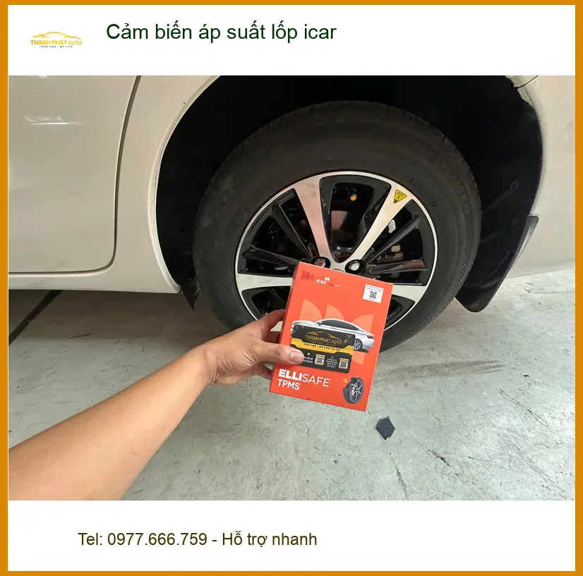 Chú Minh lắp cảm biến áp suất lốp iCar cho Honda CRV Quận 9 an toàn hơn khi đi xa ảnh thực tế 3