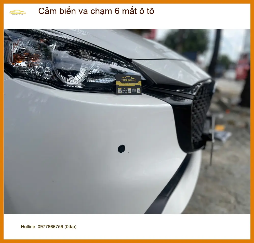 Anh Khang lắp cảm biến va chạm 6 mắt ô tô cho Hyundai Accent tại Quận 3 để lùi xe an toàn hơn ảnh thực tế 5
