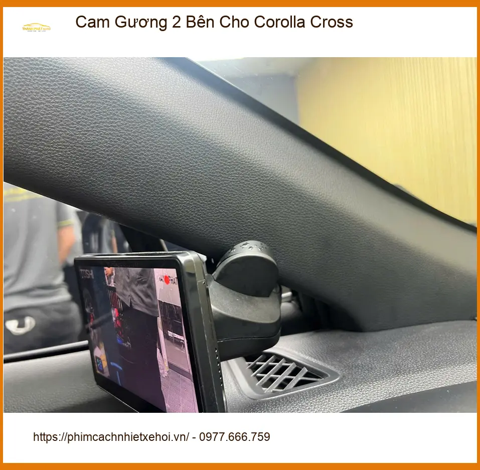 Anh Tấn lắp Cam Gương 2 Bên cho Corolla Cross tại Quận 9 để quan sát tốt hơn khi lùi xe ảnh thực tế 2