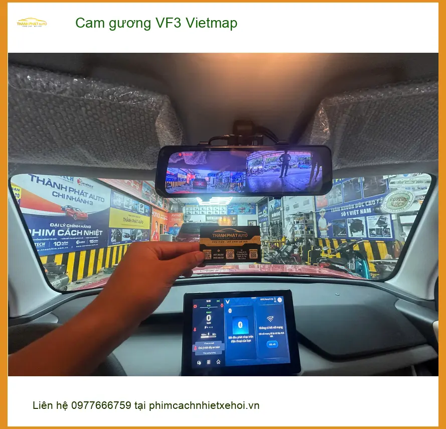 Chị Thanh lắp Cam gương VF3 Vietmap cho VinFast VF3 ở Quận 12 ảnh thực tế 3