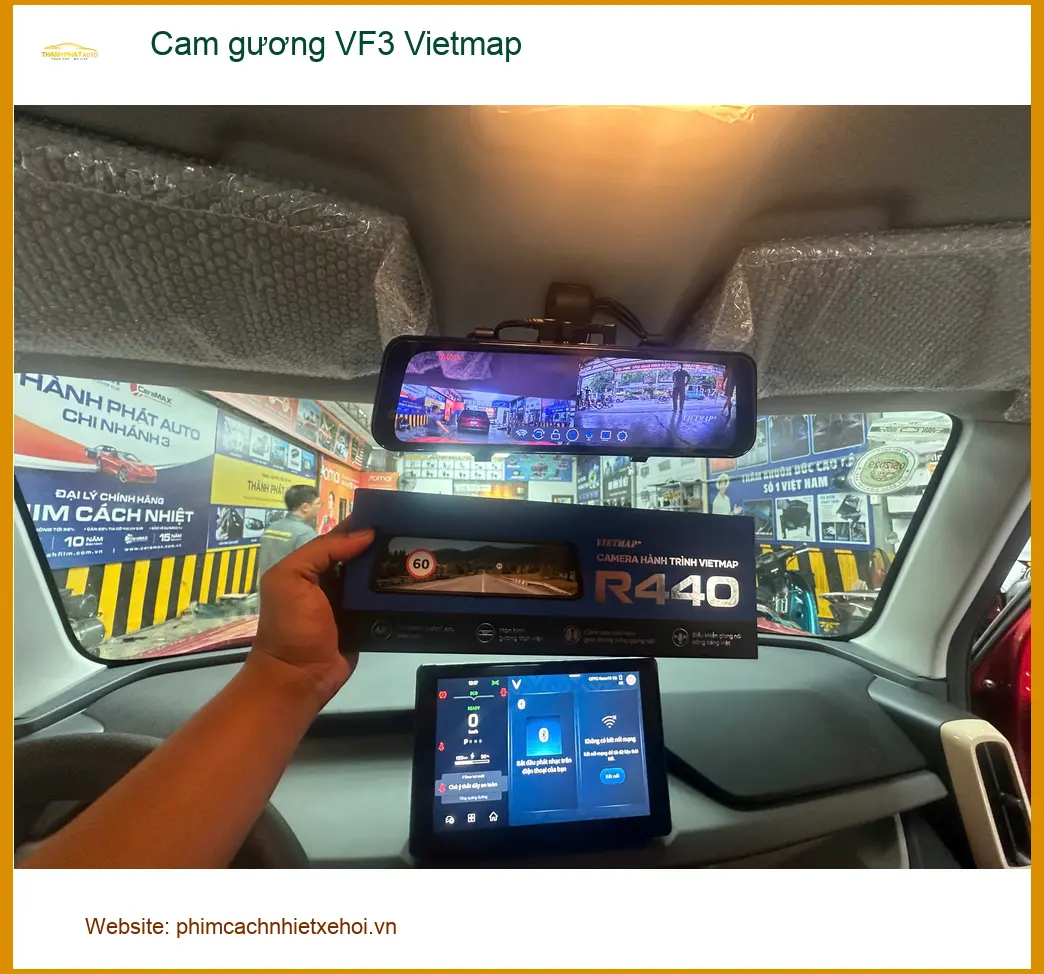 Chị Lan Anh lắp camera gương Vietmap cho VinFast VF3 tại Quận Thủ Đức