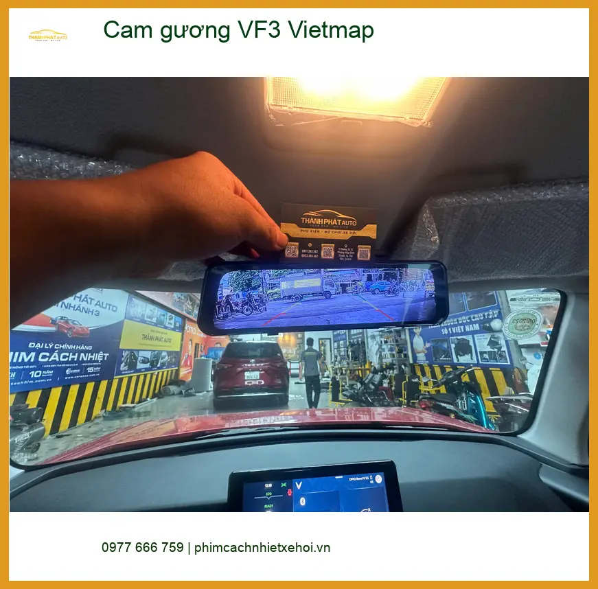 Chị Lan Anh lắp camera gương Vietmap cho VinFast VF3 tại Quận Thủ Đức ảnh thực tế 2