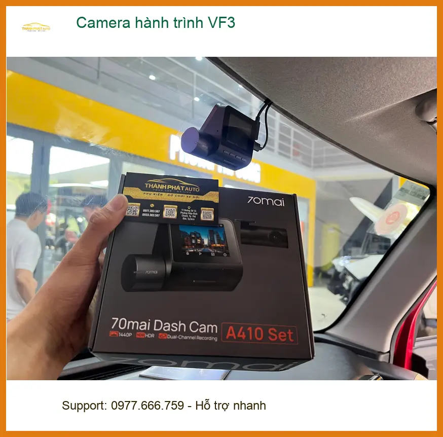 Anh Tấn lắp Camera hành trình VinFast VF3 tại Quận 6 để ghi lại hành trình an toàn