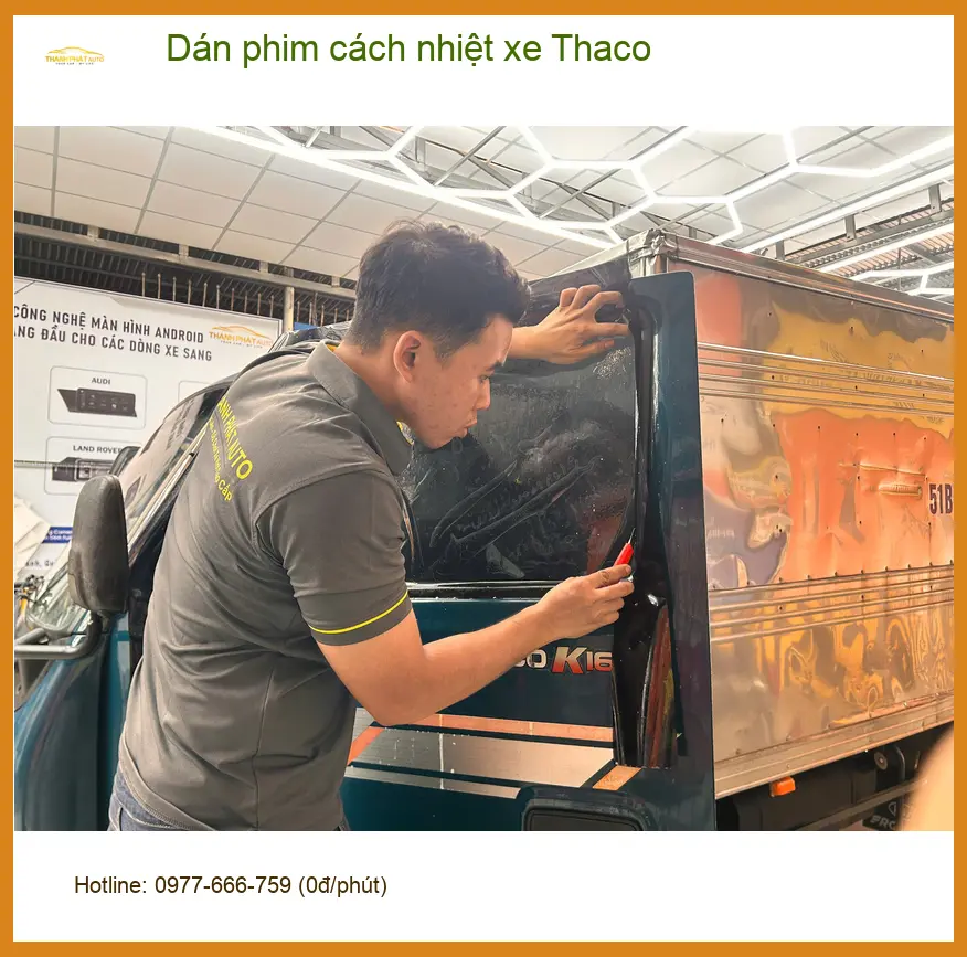 Chị Phương Anh dán phim cách nhiệt xe Thaco Frontier tại Bình Chánh để chống nóng hiệu quả ảnh thực tế 2