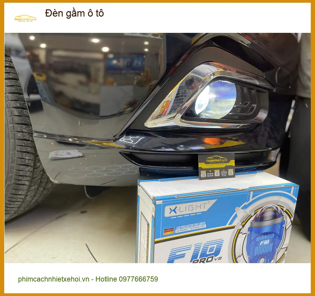 Chị Vân lắp đèn gầm Hyundai Santa Fe đi đường tối nhiều ổ gà Gò Vấp. ảnh thực tế 2