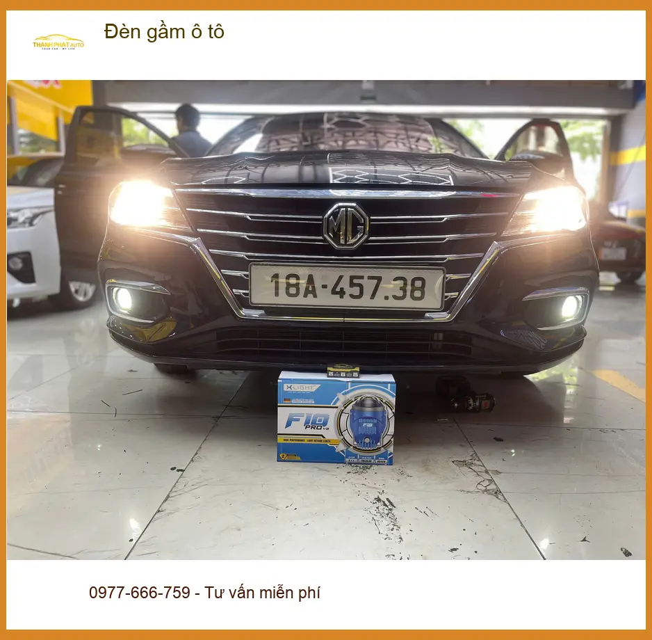 Chị Vân lắp đèn gầm Hyundai Santa Fe đi đường tối nhiều ổ gà Gò Vấp. ảnh thực tế 5