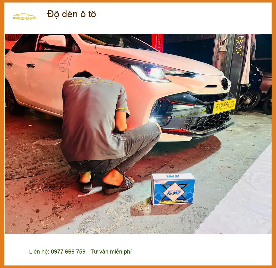 Anh Khang độ đèn ô tô cho Hyundai Santa Fe tại Quận 2 vì đèn zin quá yếu khi đi đêm ảnh thực tế 2