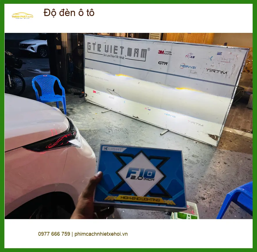 Anh Khang độ đèn ô tô cho Hyundai Santa Fe tại Quận 2 vì đèn zin quá yếu khi đi đêm ảnh thực tế 3