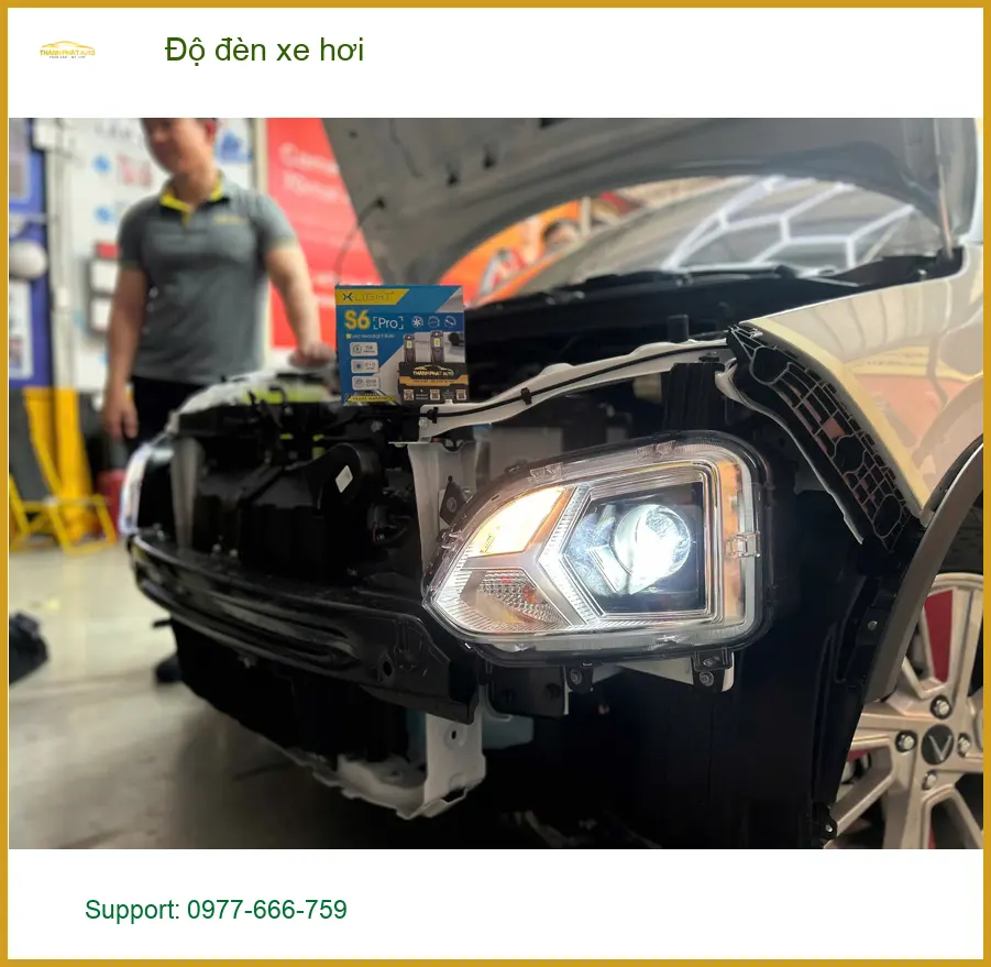Chú Phúc An độ đèn xe hơi Toyota Fortuner tại Quận 6 để tăng cường ánh sáng