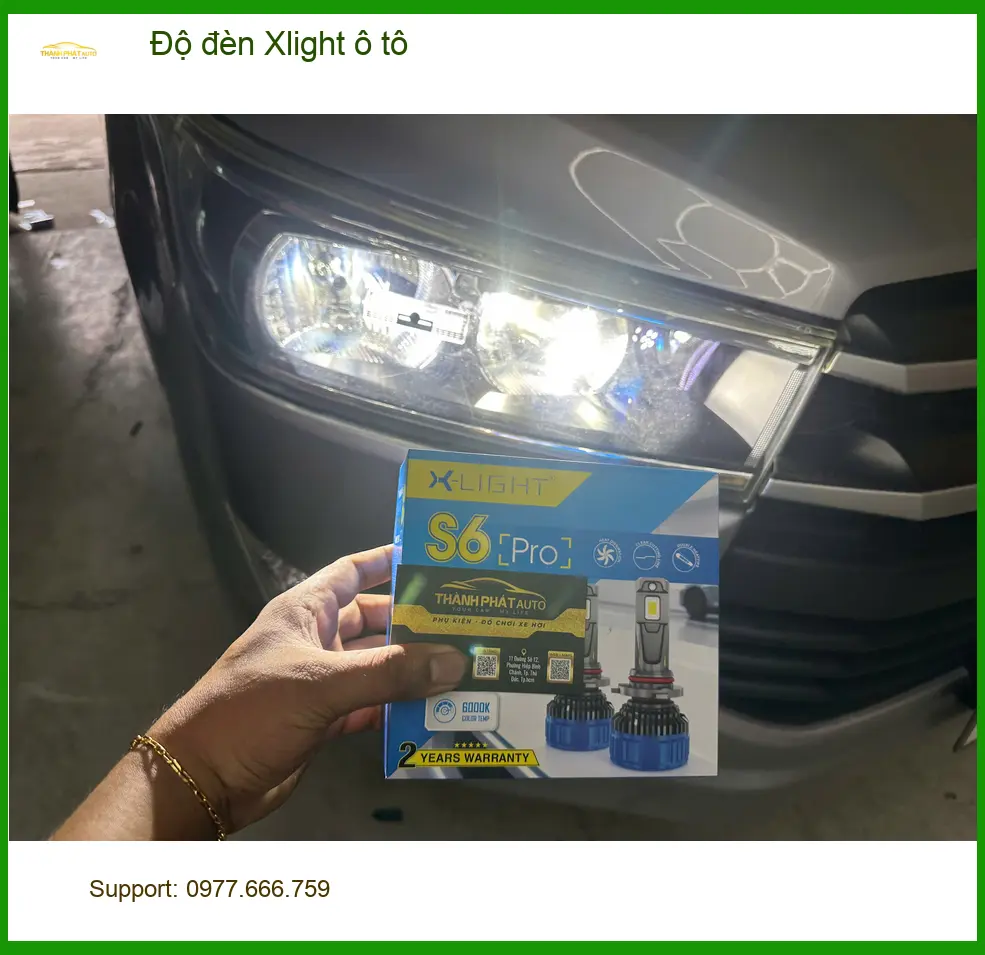 Anh Dũng độ đèn Xlight ô tô cho VinFast Lux A2.0 tại Quận Thủ Đức vì đèn zin yếu ảnh thực tế 3