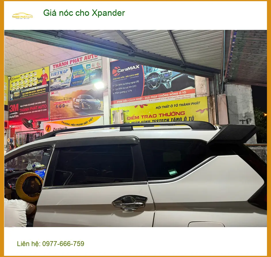 Anh Cường lắp giá nóc cho Mitsubishi Xpander tại Quận 1 để chở đồ du lịch dễ hơn