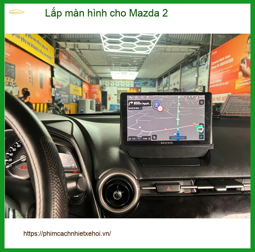 Chị Hằng lắp màn hình Android cho Mazda 2 tại Hóc Môn tiện giải trí cho con ảnh thực tế 3