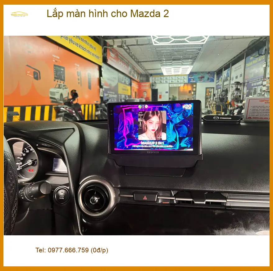 Chị Thảo lắp màn hình cho Mazda 2 tại Cần Giờ để tiện lợi khi lái xe đường dài ảnh thực tế 4