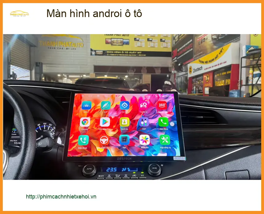 Anh Khải lắp màn hình Android ô tô cho Hyundai Santa Fe ở Thủ Đức