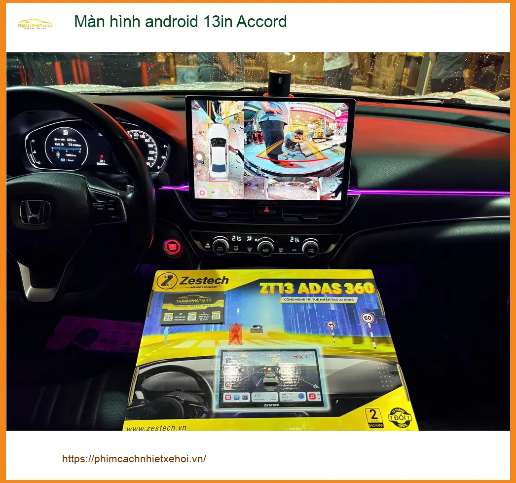 Chú Ba lắp màn hình Android 13in Accord Quận 12 xem bản đồ, giải trí tiện lợi