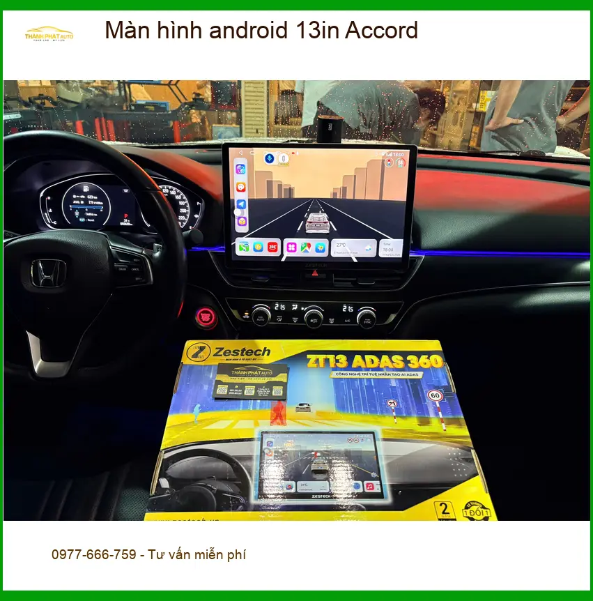 Chú Ba lắp màn hình Android 13in Accord Quận 12 xem bản đồ, giải trí tiện lợi ảnh thực tế 2