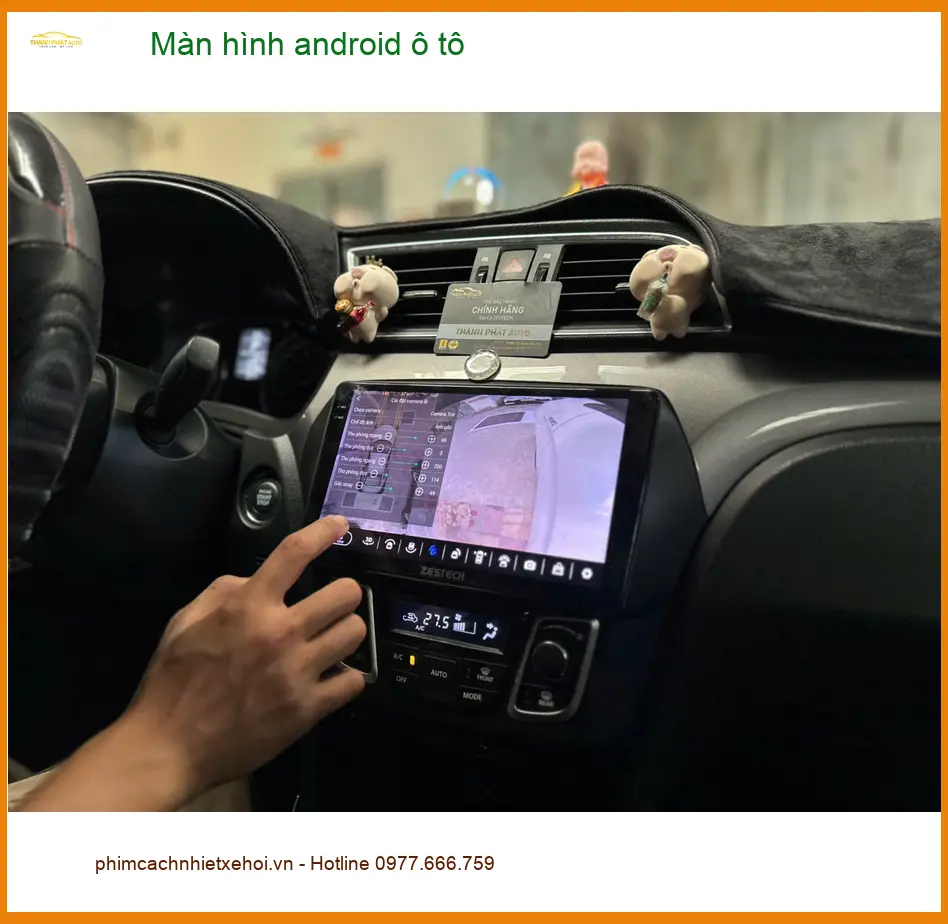 Cô Hạnh lắp màn hình Android ô tô Hyundai SantaFe Quận 8 lái xe tiện nghi hơn ảnh thực tế 5