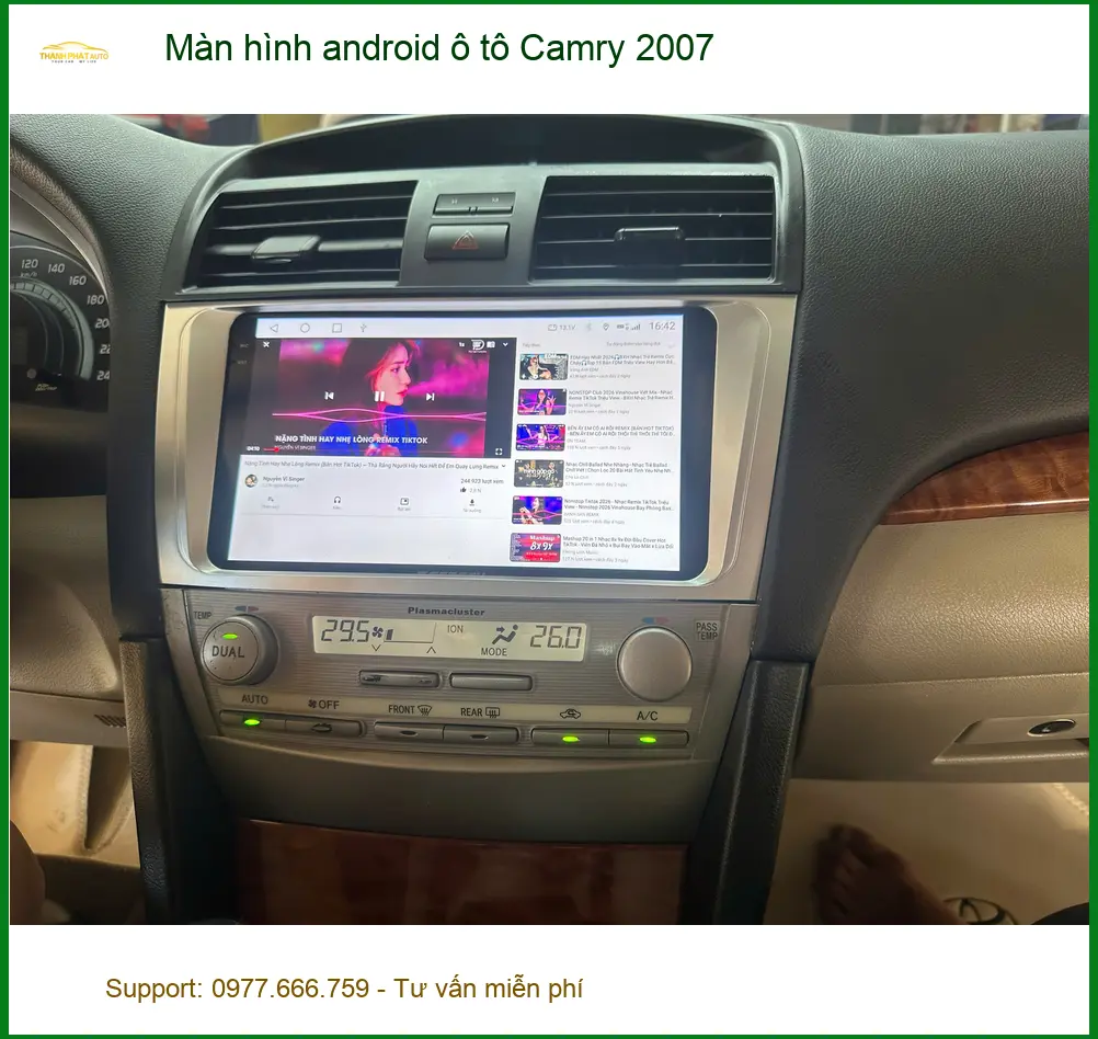 Chị Yến lắp màn hình android ô tô Camry 2007 tại Quận 2 để nâng cấp tiện ích ảnh thực tế 2