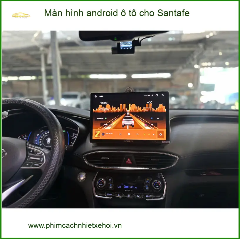 Chú Phước lắp màn hình android ô tô Hyundai Santafe tại Quận 1 để giải trí