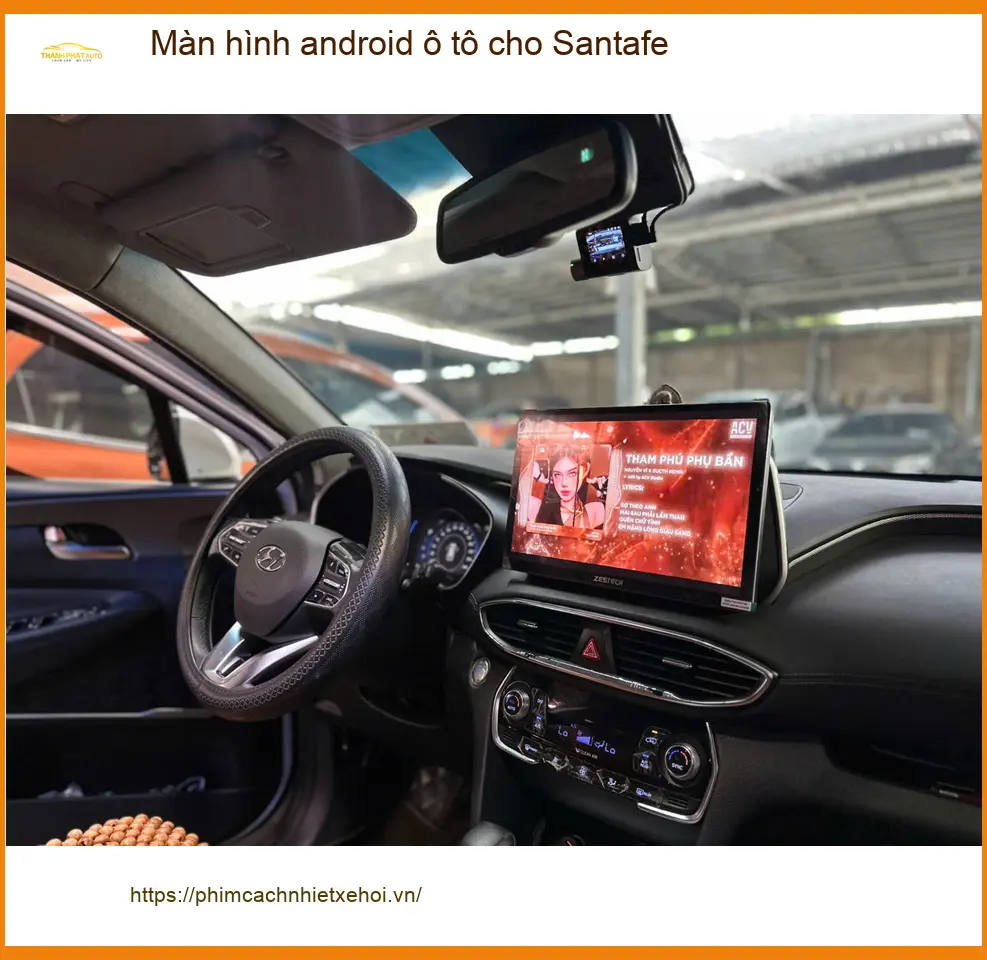 Chú Phước lắp màn hình android ô tô Hyundai Santafe tại Quận 1 để giải trí ảnh thực tế 4